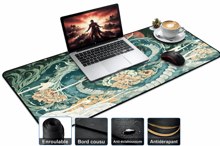 tapis bureau dragon xxl grand format tapis souris large dragon confortable antidérapant bureau complet
