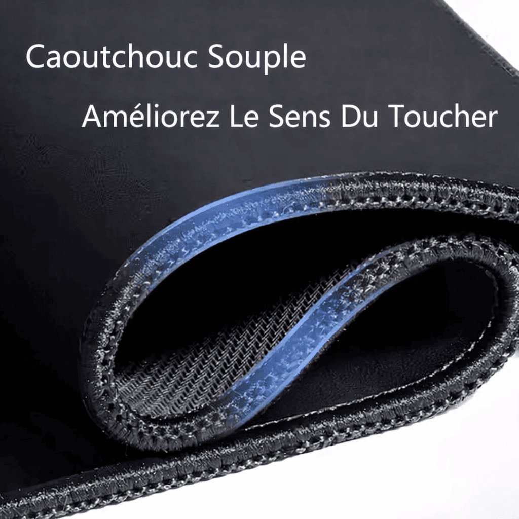 Grâce à sa base en caoutchouc antidérapant, ce tapis de souris reste parfaitement en place pour une utilisation stable et précise.