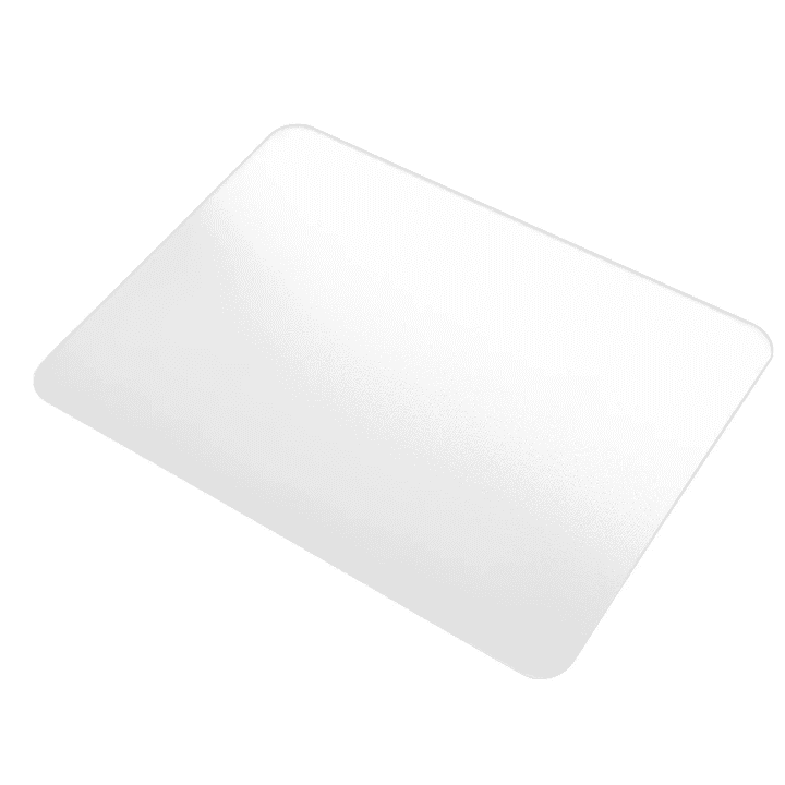 Tapis de souris en verre trempé transparent, surface lisse pour une glisse ultra-rapide, avec bords arrondis pour plus de confort.