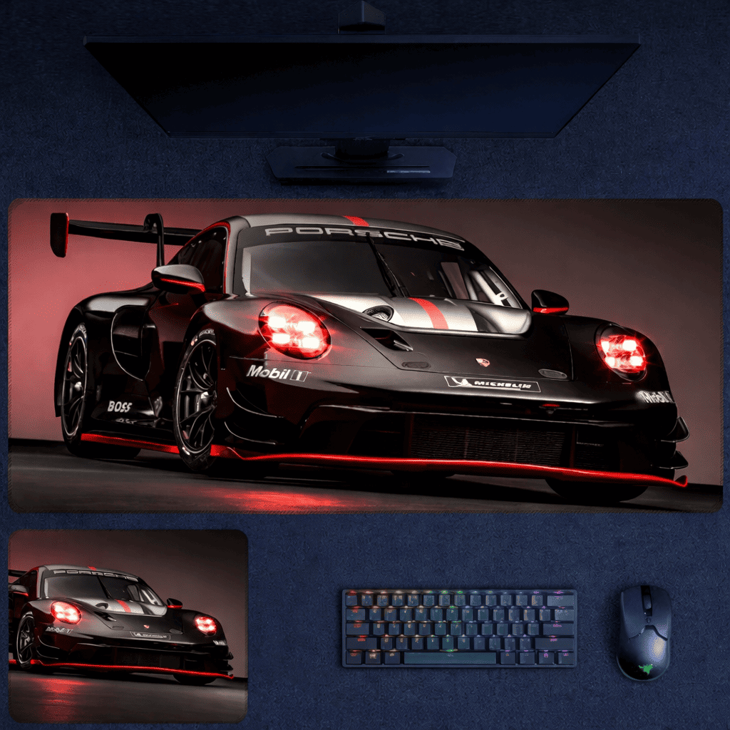 tapis de souris porsche xxl voiture sport design racing bureau gaming antidérapant