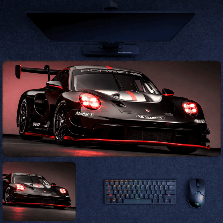 tapis de souris porsche xxl voiture sport design racing bureau gaming antidérapant