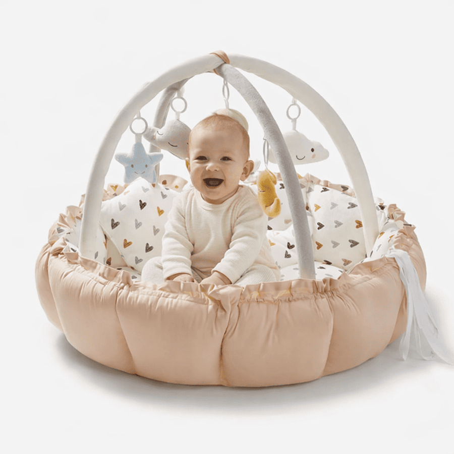 Tapis d’éveil épais pour bébé avec arche, rembourré et confortable, bébé assis et jouant en toute sécurité