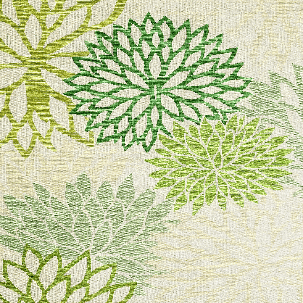 Tapis extérieur balcon à motif floral vert, résistant aux intempéries et facile à nettoyer.