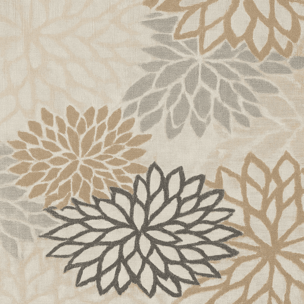 Tapis extérieur balcon à motif floral beige, résistant et facile à entretenir pour un espace extérieur élégant.
