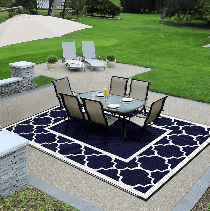 Tapis exterieur bleu