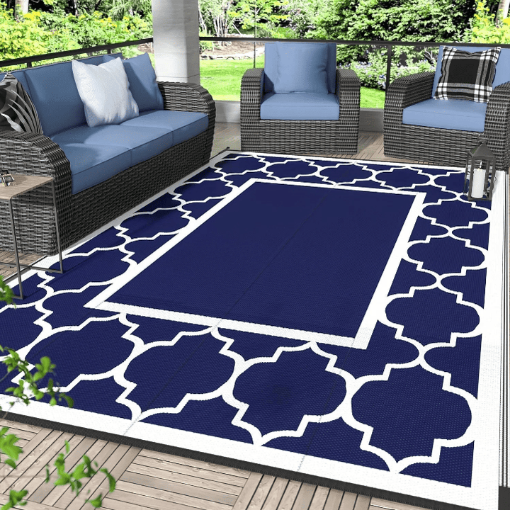 Tapis exterieur bleu