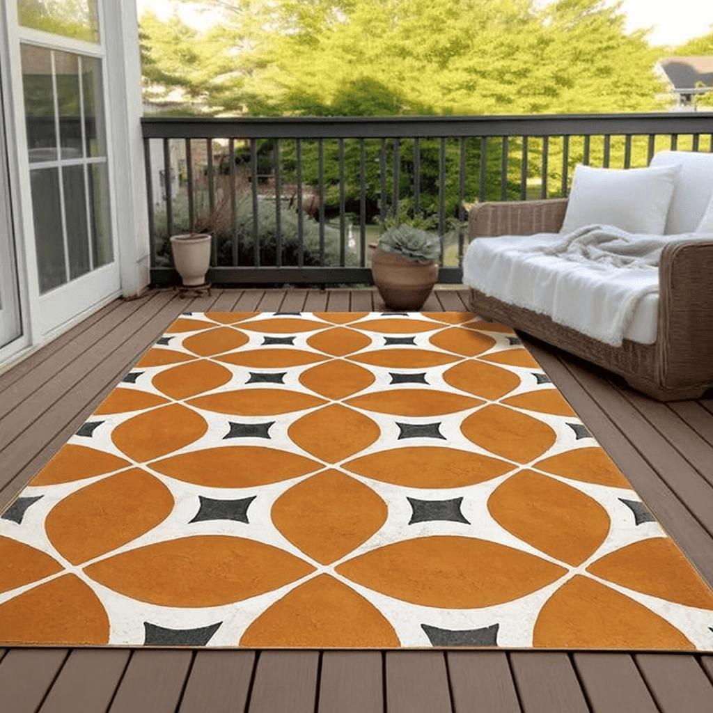 Tapis exterieur orange