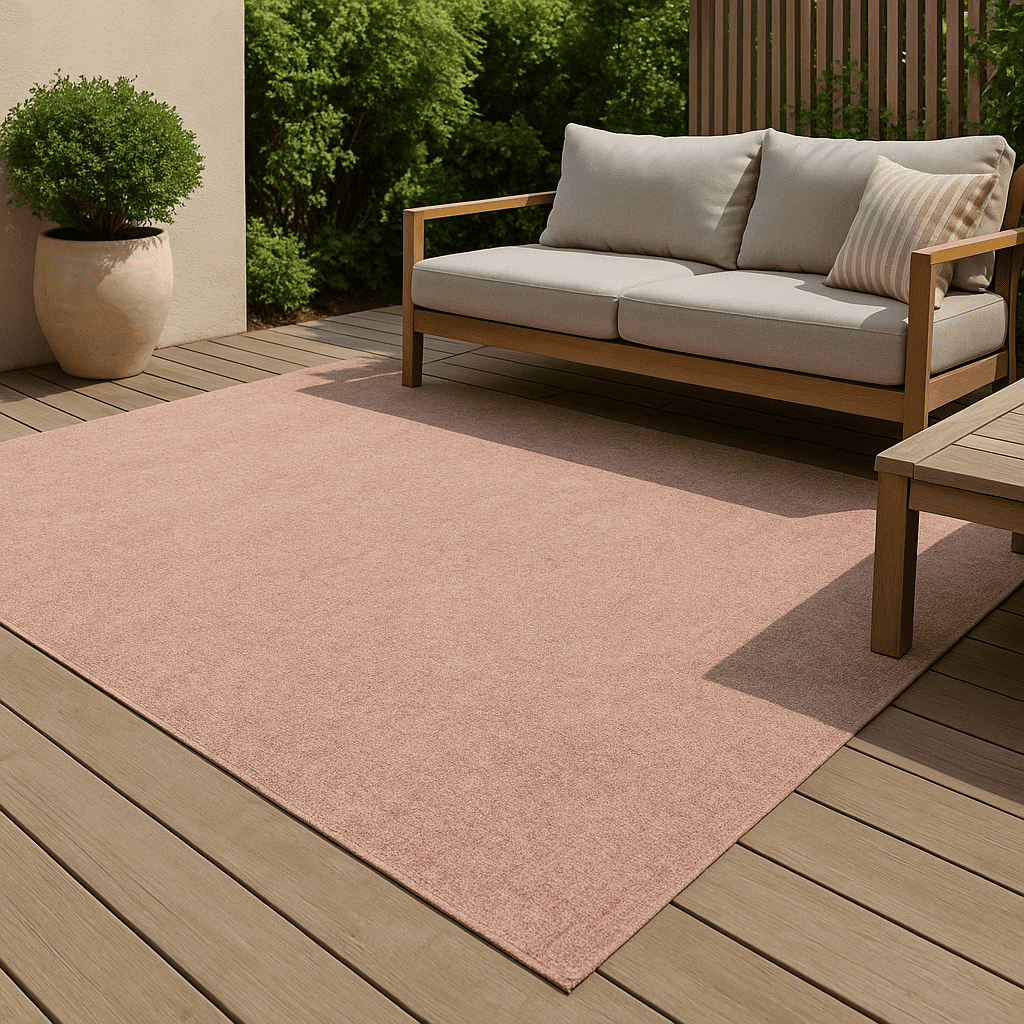 Tapis exterieur rose