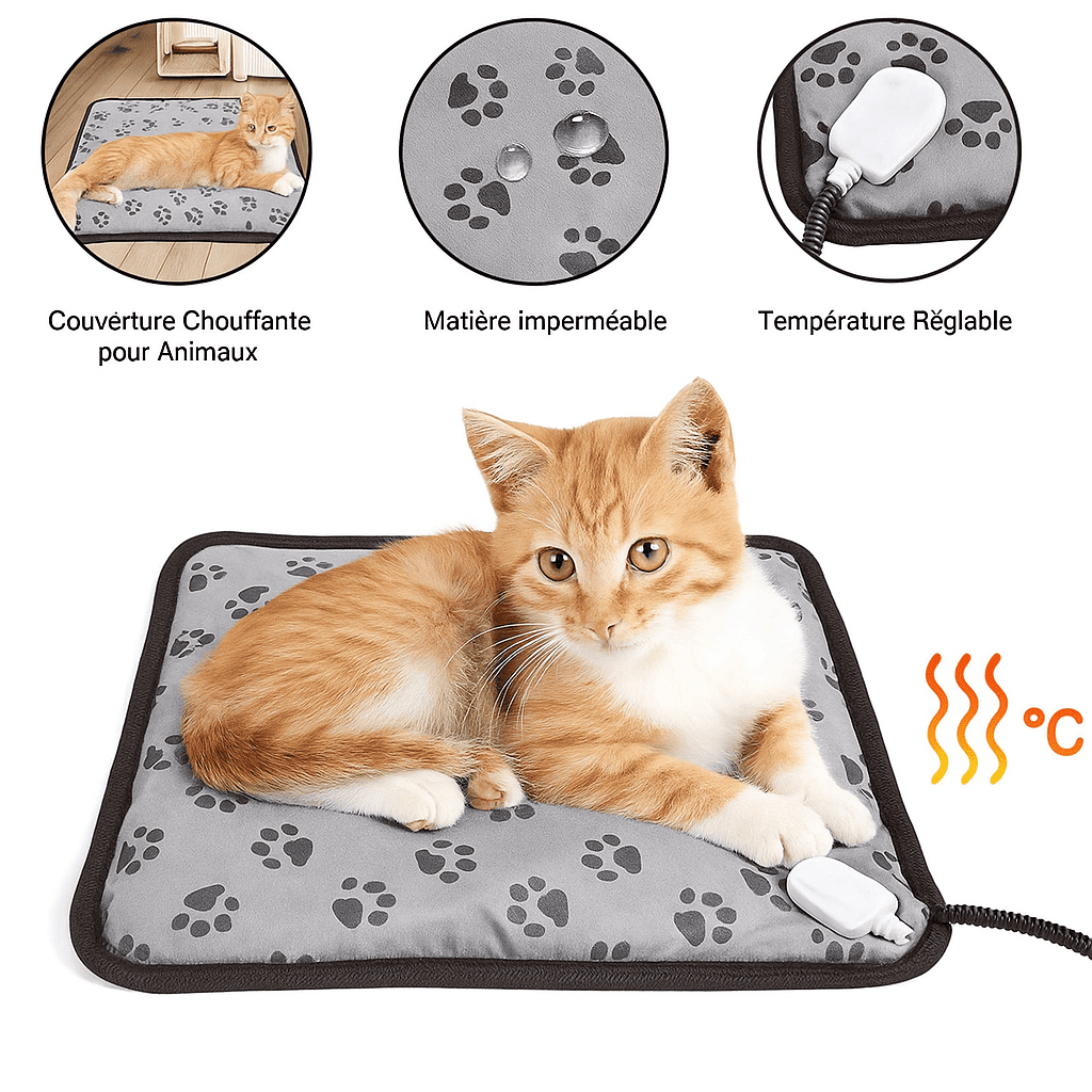 Tapis pour chien chauffant