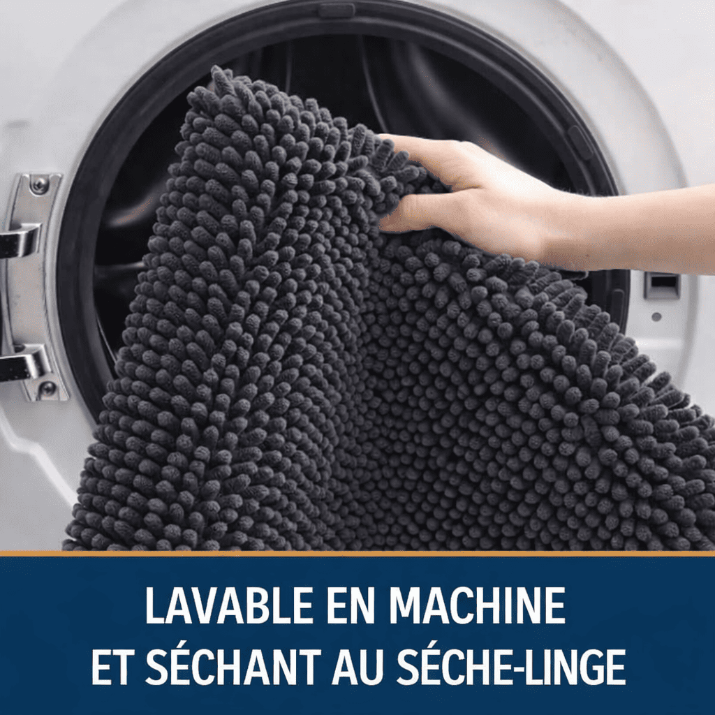 Tapis pour chien patte lavable en machine, entretien facile