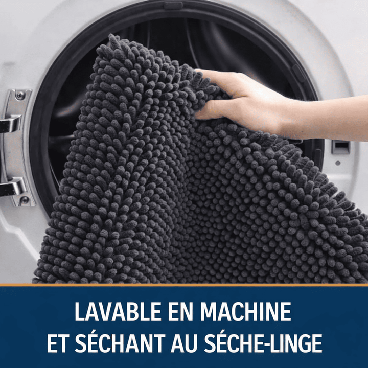 Tapis pour chien patte lavable en machine, entretien facile