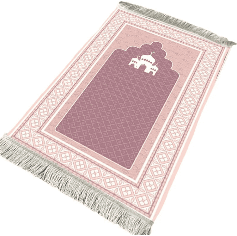 tapis de prière femme islam rose élégant avec motif islamique doux confortable adulte intérieur