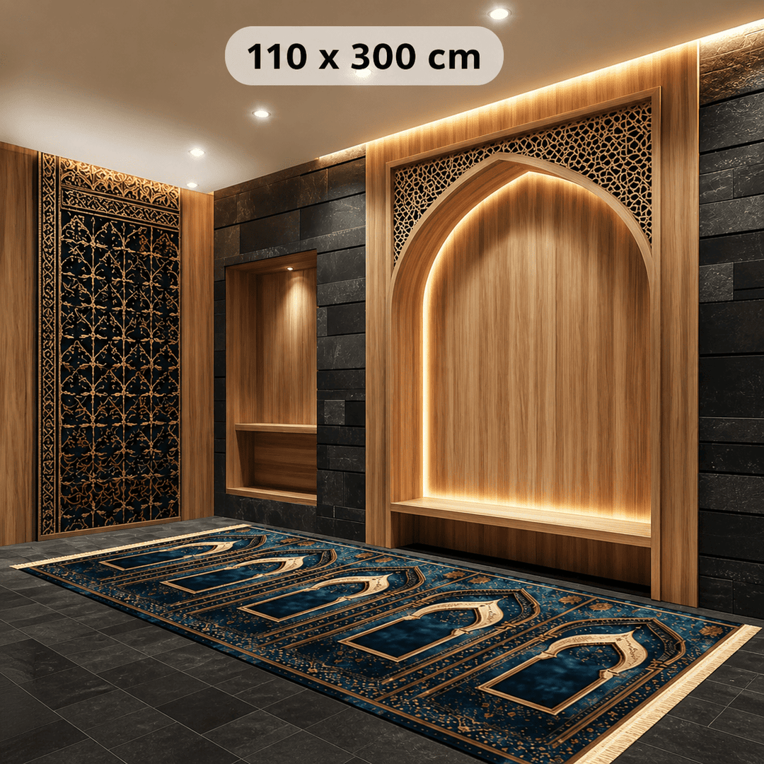 tapis de prière homme 110x300 cm très grand format mosquée ou famille