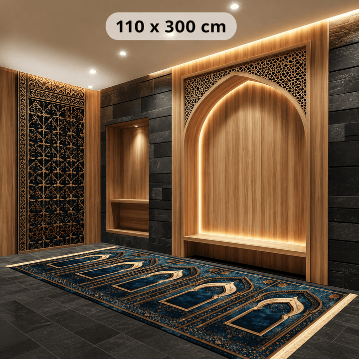 tapis de prière homme 110x300 cm très grand format mosquée ou famille