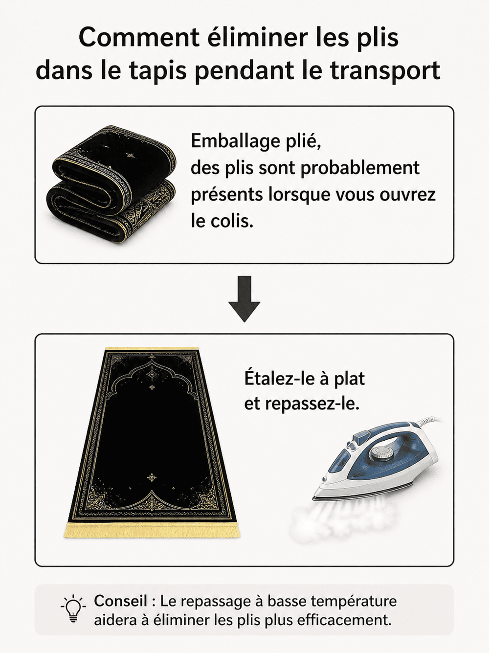 tapis de prière noir homme pliable et transportable facile à ranger léger pratique pour voyage et utilisation quotidienne
