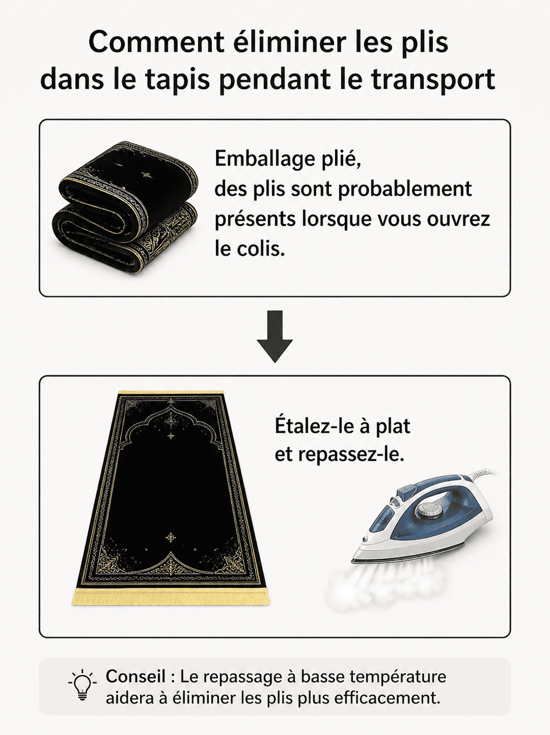 tapis de prière noir homme pliable et transportable facile à ranger léger pratique pour voyage et utilisation quotidienne