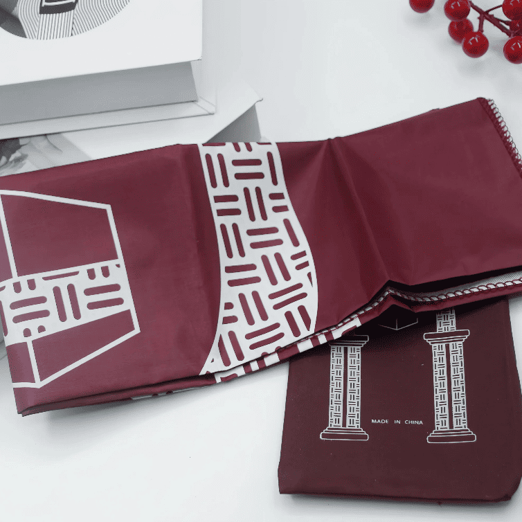 tapis de prière bordeaux compact pliable tapis islamique portable pratique pour déplacement