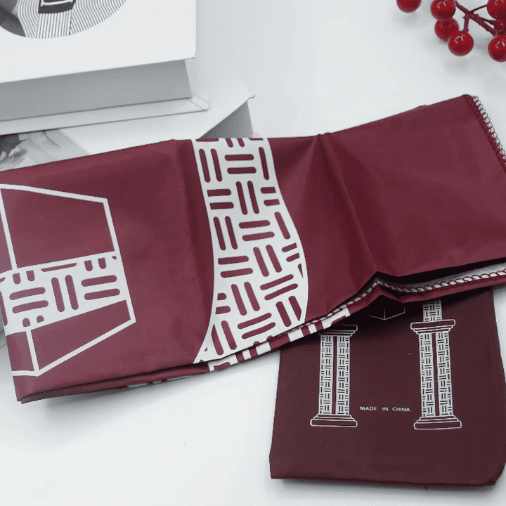 tapis de prière bordeaux compact pliable tapis islamique portable pratique pour déplacement