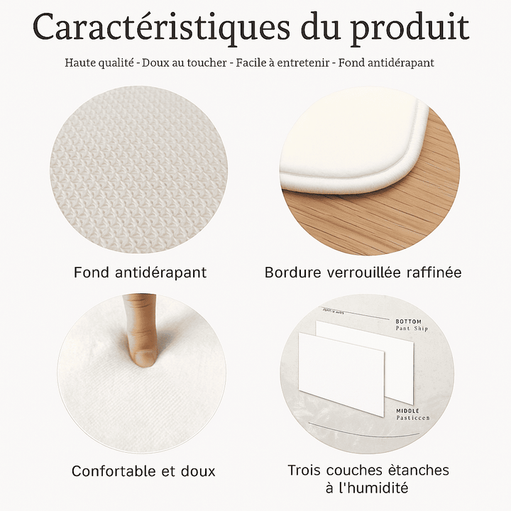Tapis salon beige et noir