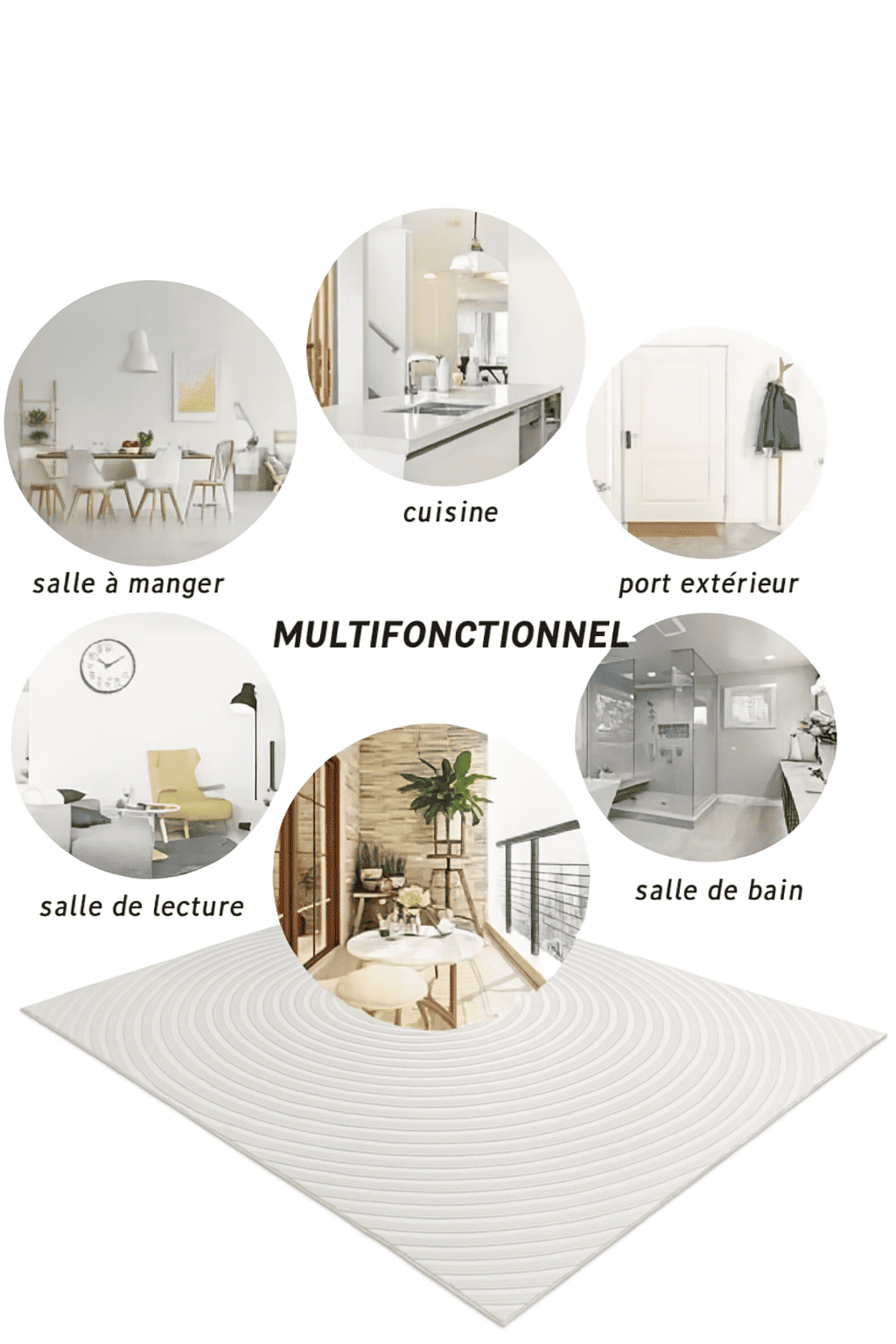 Tapis salon blanc cassé
