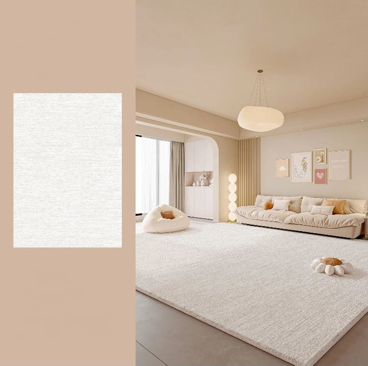 Tapis salon crème