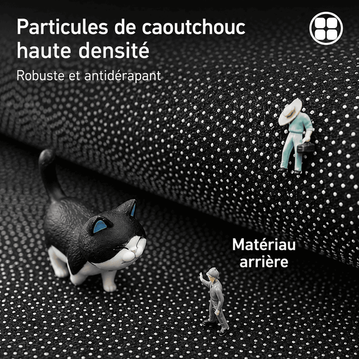 Dessous antidérapant d'un tapis salon rouge offrant une excellente adhérence sur différents types de sols