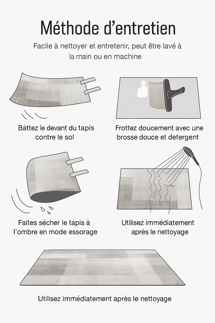 Tapis salon gris blanc