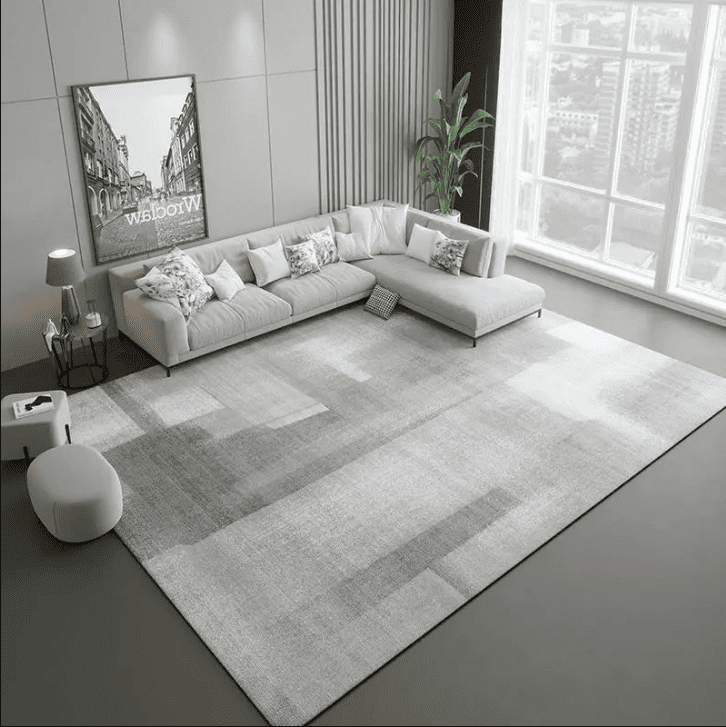 Tapis salon gris blanc