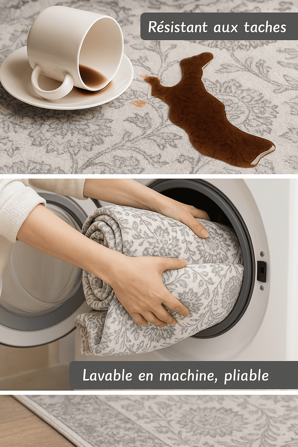 Tapis salon lavable en machine