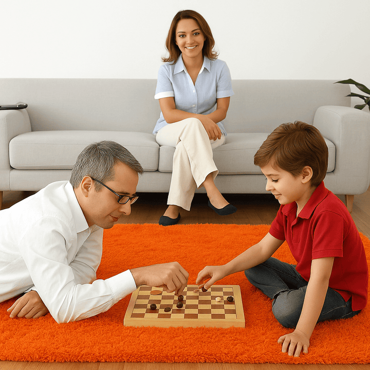 Tapis salon orange