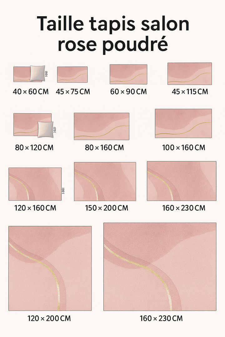 Tapis salon rose poudré
