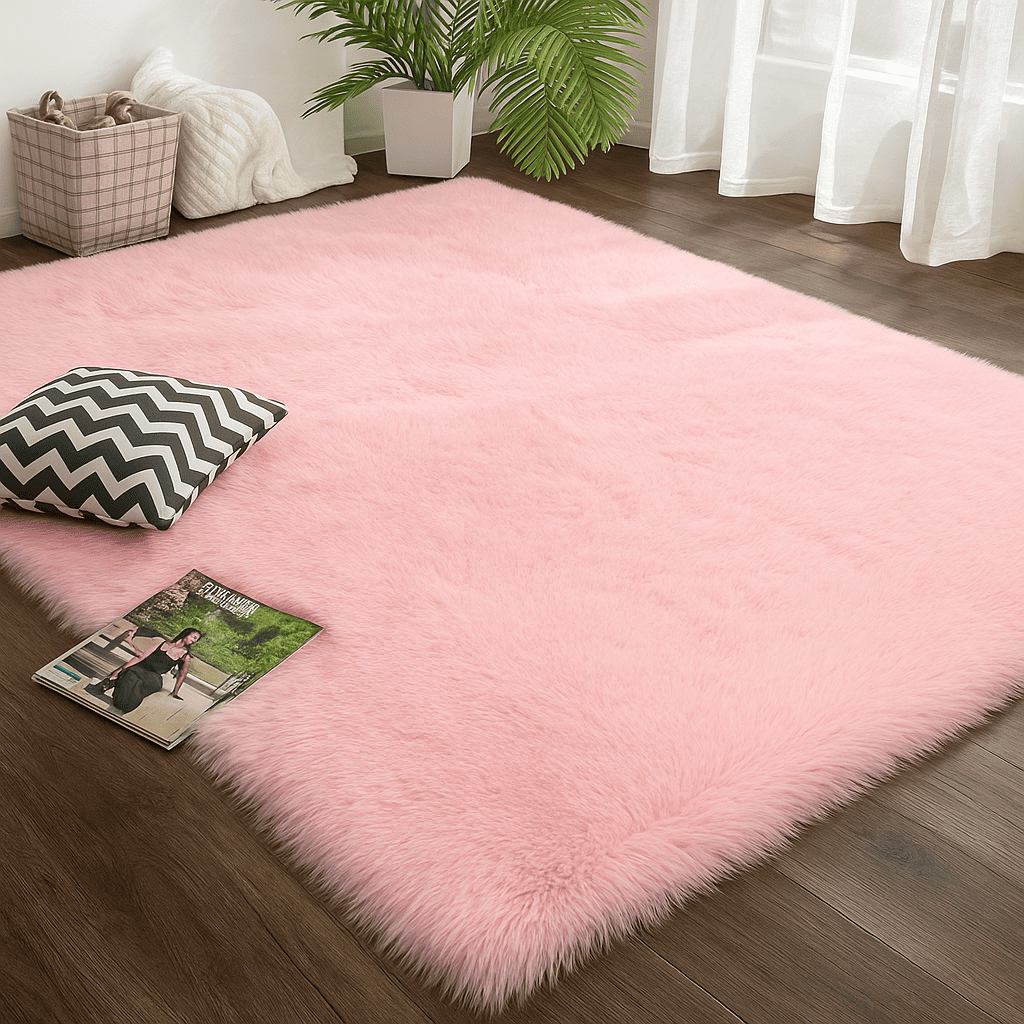 Tapis salon rose