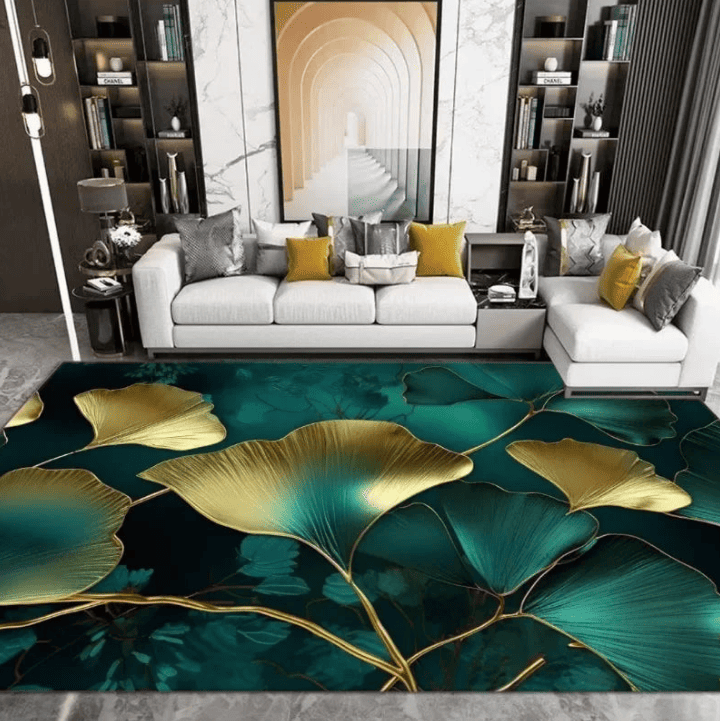 Tapis salon vert d'eau