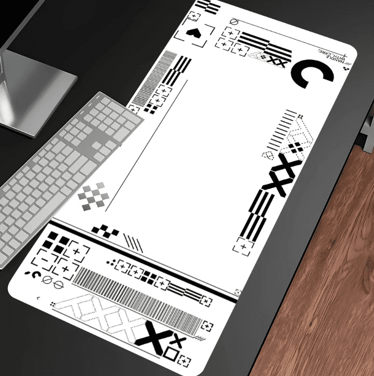 Tapis de souris 900x400 blanc grand format pour clavier et souris