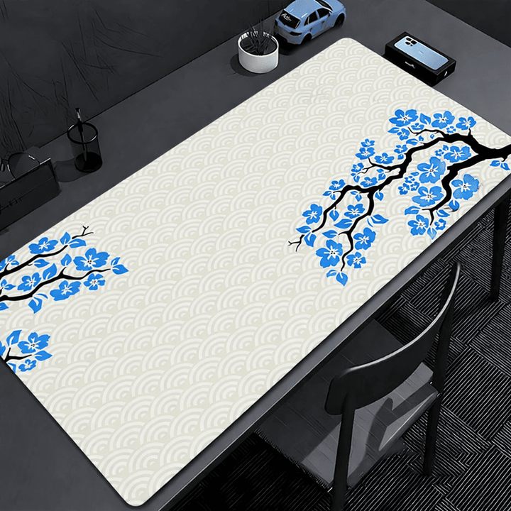 Tapis de souris extra large 1000x500 mm blanc et bleu pour setup gaming moderne