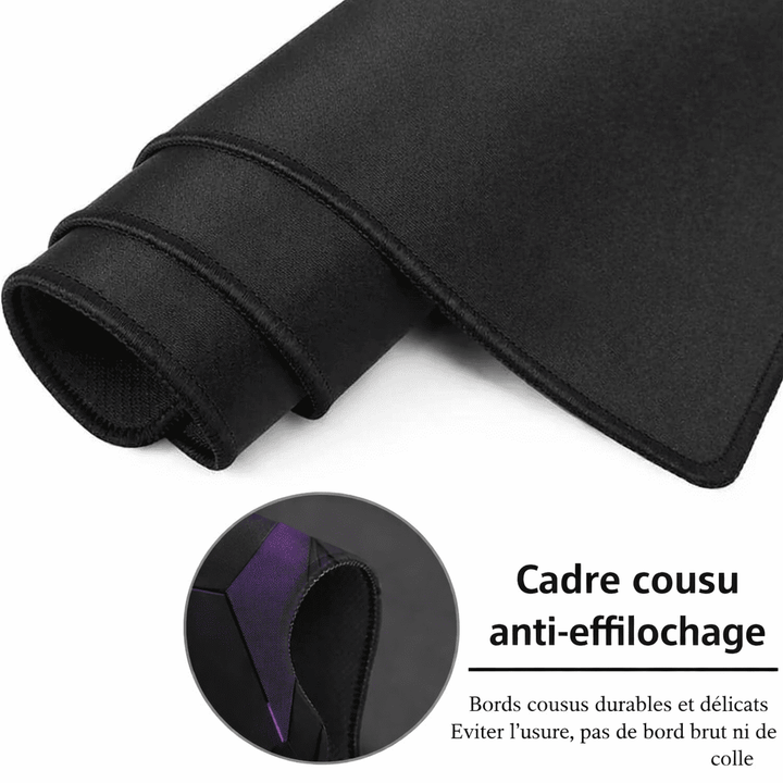 Bords cousus renforcés du tapis de souris XXL anti-effilochage