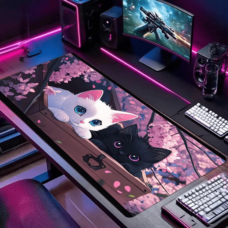 tapis souris chat bureau ordinateur clavier souris