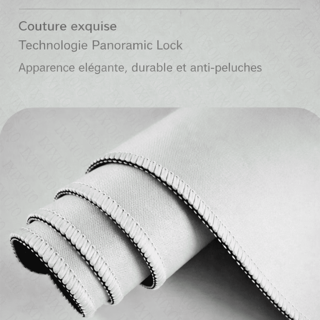 Coutures renforcées du tapis de souris bureau pour éviter l’effilochage et améliorer la durabilité.