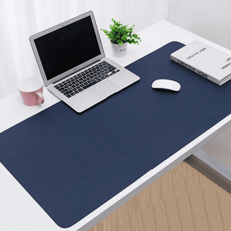 Tapis de souris géant bleu 90x45 cm pour bureau avec ordinateur portable et souris