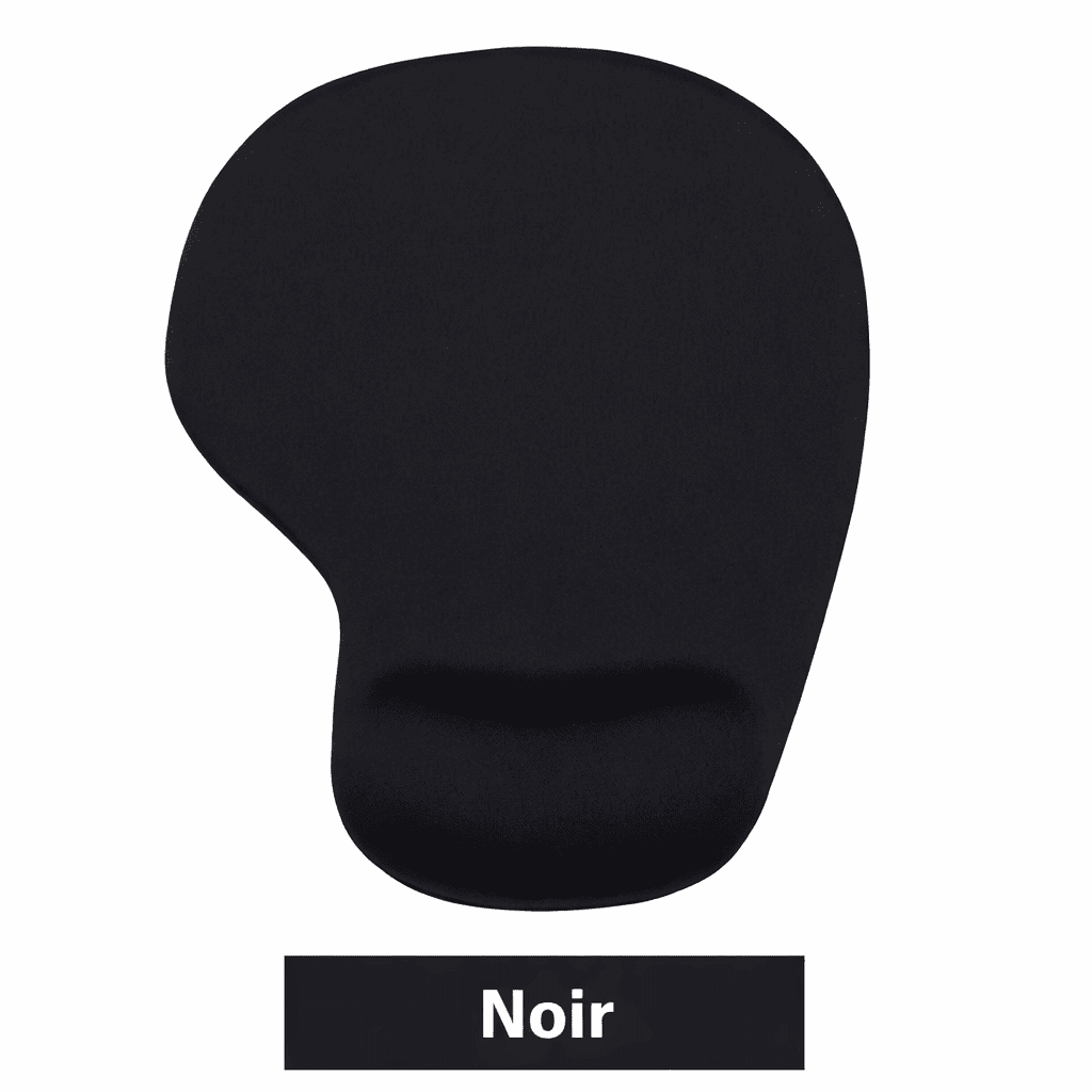 tapis de souris en gel ergonomique noir avec support poignet