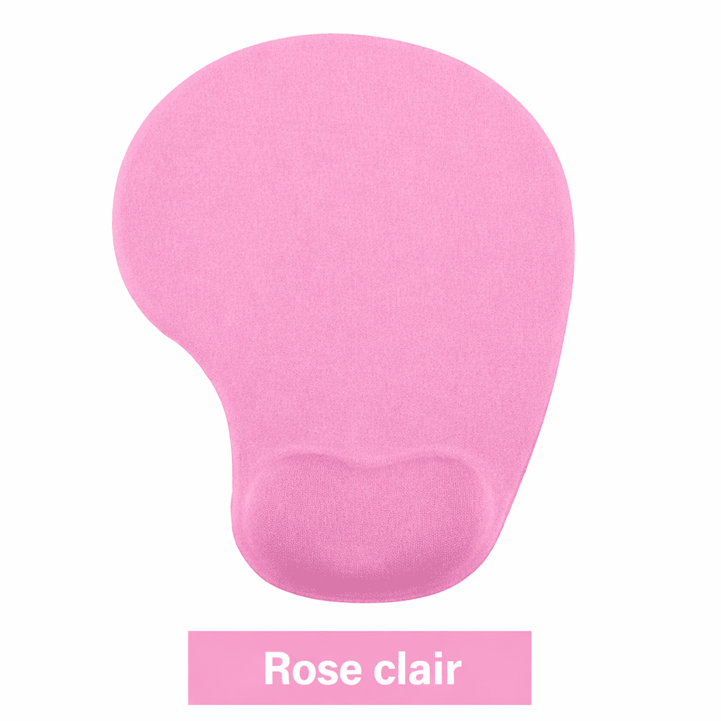 tapis de souris en gel ergonomique rose clair pour bureau