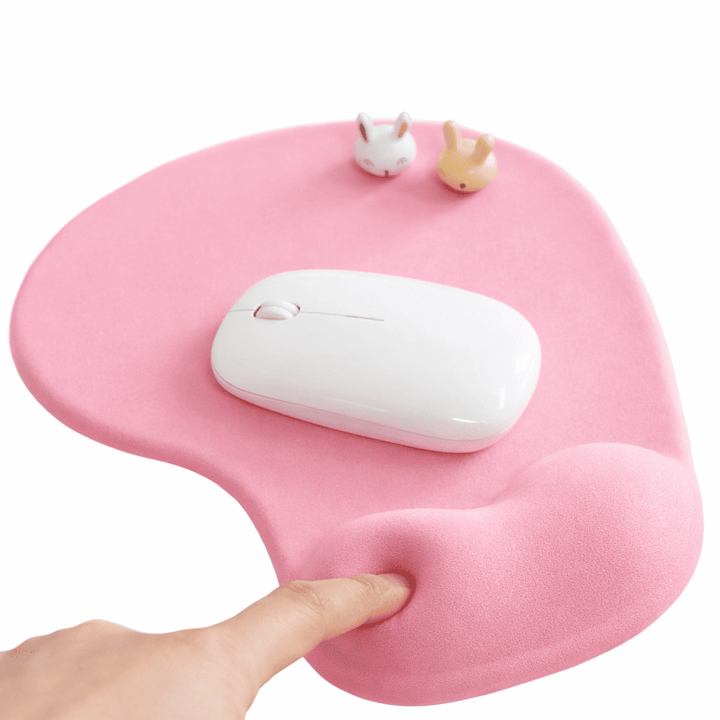 tapis de souris en gel ergonomique rose avec repose poignet confortable