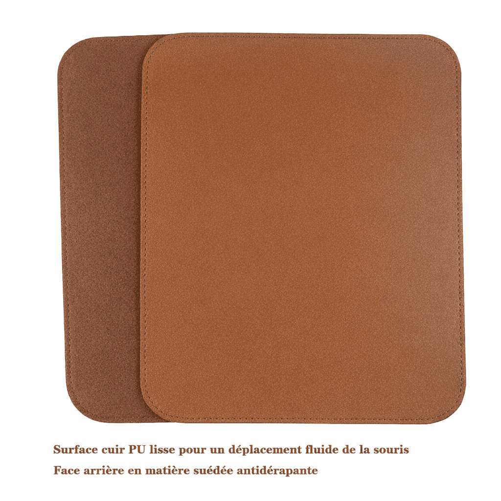 Tapis de souris cuir marron