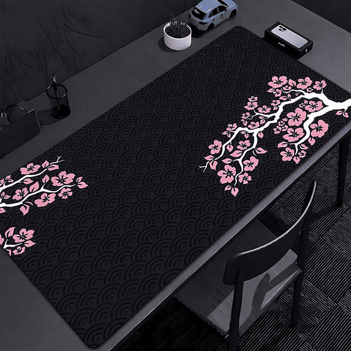 Tapis de souris XXL noir et rose 1000x500 mm grand format pour bureau professionnel