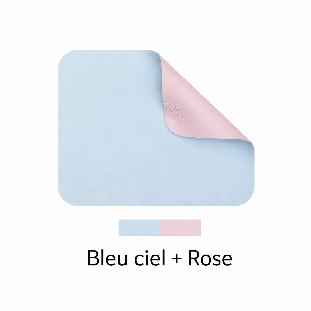 tapis de souris petit bleu ciel rose double face