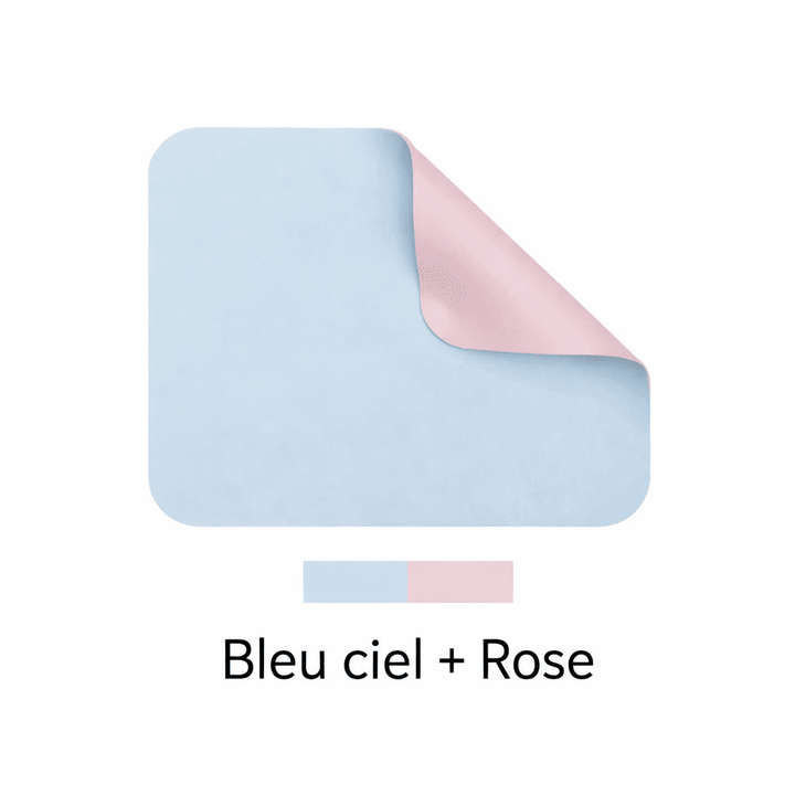 tapis de souris petit bleu ciel rose double face