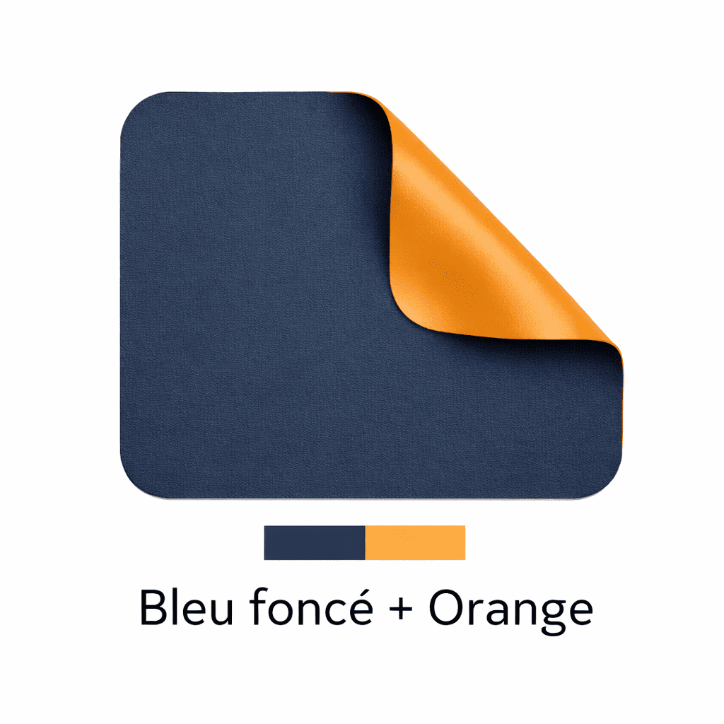 tapis de souris petit bleu foncé orange double face