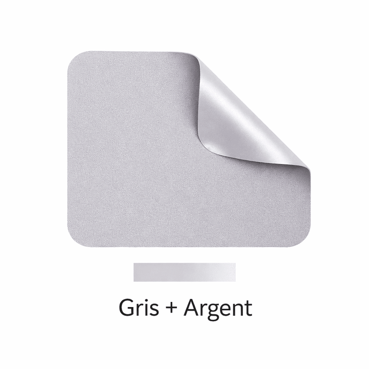 tapis de souris petit gris argent double face