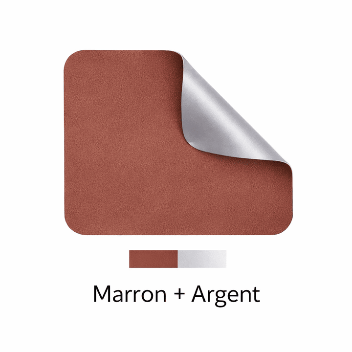 tapis de souris petit marron argent réversible