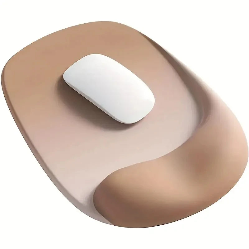Tapis de souris repose poignet beige avec souris